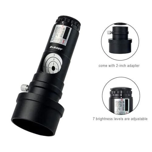 SVBONY Red Laser Collimator 1.25"/2" with 7 Brightness Levels | Newtonian & SCT Telescope Alignment Tool thumbnail 2
