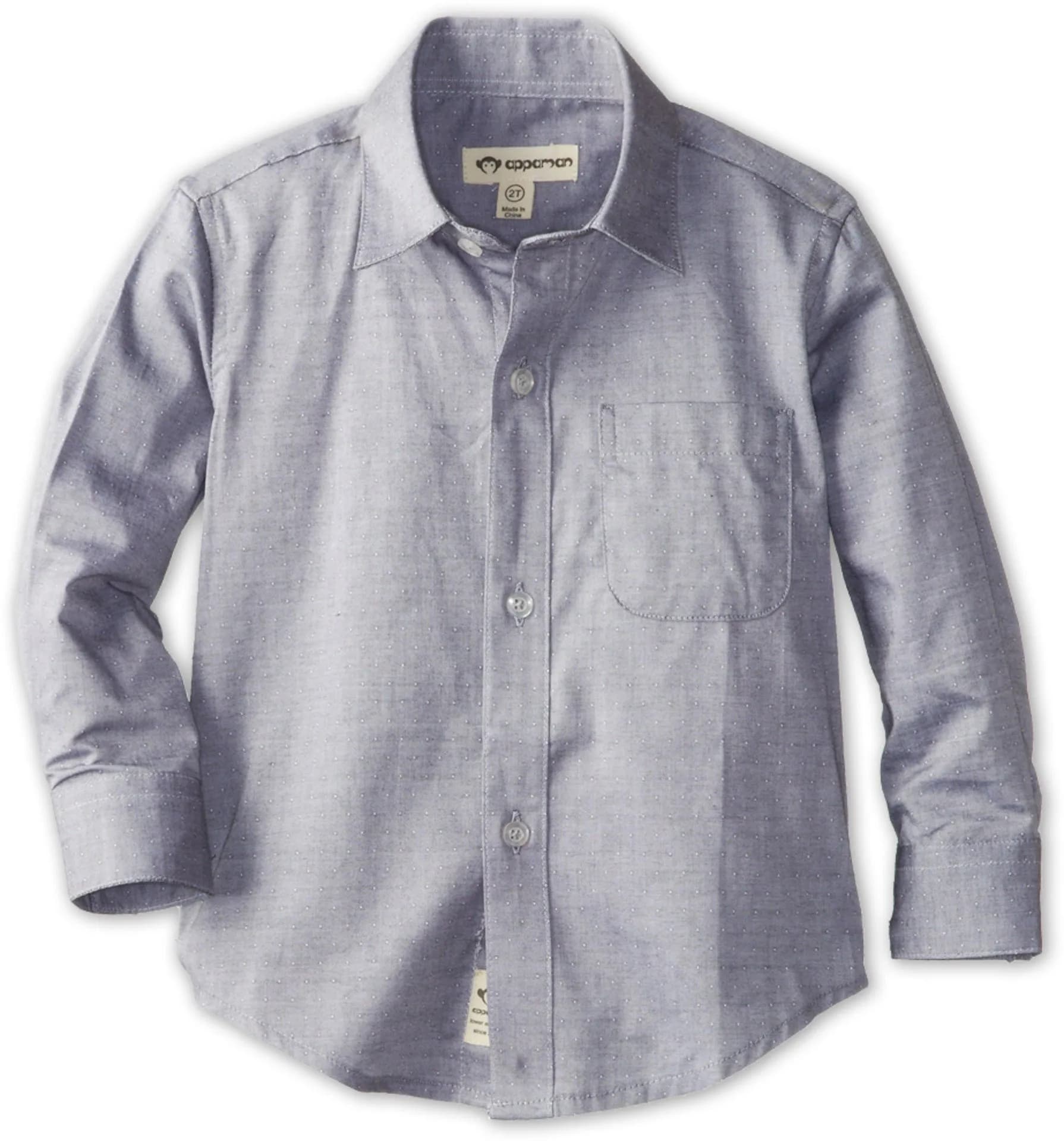 Appaman The Standard Shirt, Grey, Size 5 | Classic Fit for Dressier Occasions