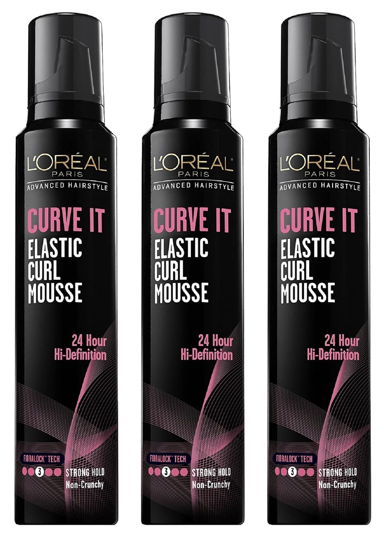 L'Oreal Paris Advances Hair Style Curve It Curl Mousse 8.3oz (Pack of 3) | Soft, Long-Lasting Curly Hair
