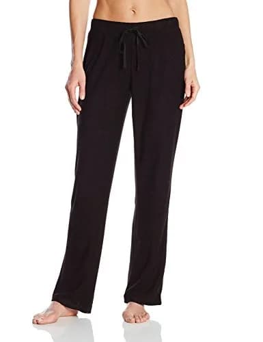 N Natori Women's Terry Lounge Pant, Black, X-Large | Brushed knit sleep pant with drawstring and elastic waistband thumbnail 1