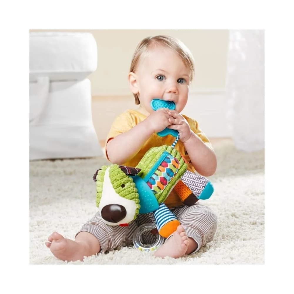 Skip Hop Bandana Buddies Activity and Teething Toy, Puppy | BPA-Free, Multi-Sensory Play, 13cm (5in) Toy - view 2