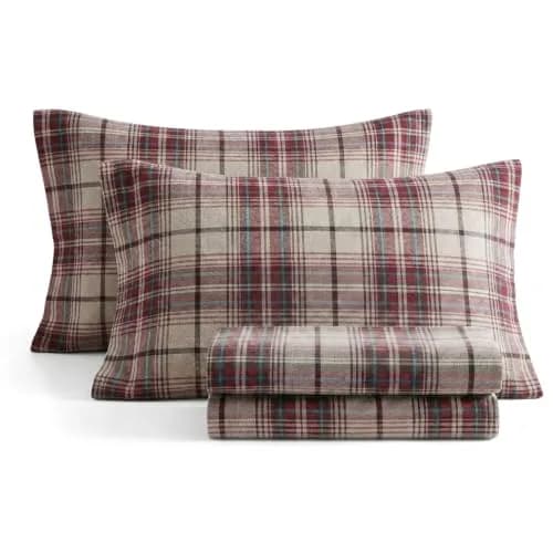 Eddie Bauer Twin Sheet Set with Fitted Sheet & Pillowcase | 100% Cotton Flannel for Cozy Comfort thumbnail 7