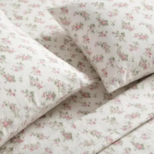 Laura Ashley Twin Sheet Set with Fitted Sheet & Pillowcase | 100% Cotton Flannel, Soft & Cozy (70-120 chars) thumbnail 3