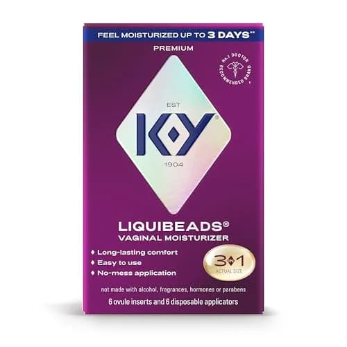 K-Y Liquibeads Silicone-Based Vaginal Moisturizer & Lube 6 Count | Estrogen-Free, Hormone-Free, Paraben-Free thumbnail 1