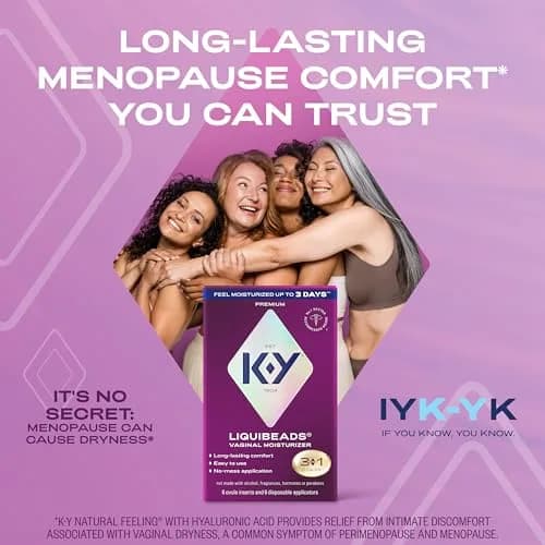 K-Y Liquibeads Silicone-Based Vaginal Moisturizer & Lube 6 Count | Estrogen-Free, Hormone-Free, Paraben-Free thumbnail 6