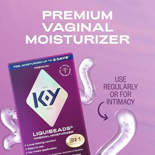 K-Y Liquibeads Silicone-Based Vaginal Moisturizer & Lube 6 Count | Estrogen-Free, Hormone-Free, Paraben-Free thumbnail 3
