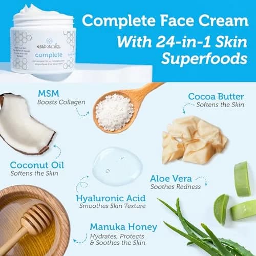 Era Organics Manuka Honey Face Cream - Complete 12-in-1 Daily Moisturizer for All Skin Types thumbnail 2