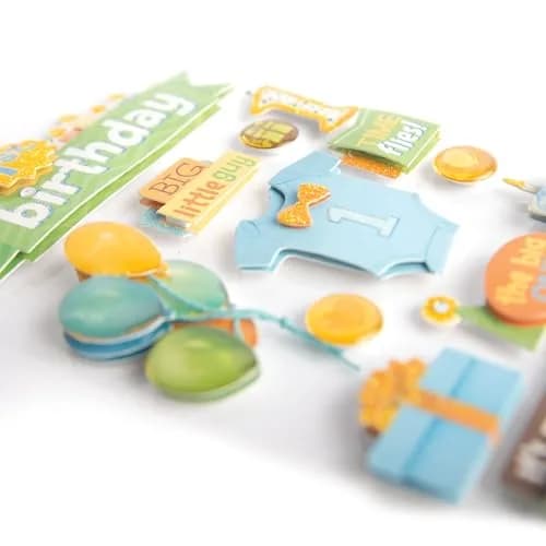 Paper House Productions 3D Stickers 1st Birthday Boy | Dimension & Adhesive Foam Dots thumbnail 2