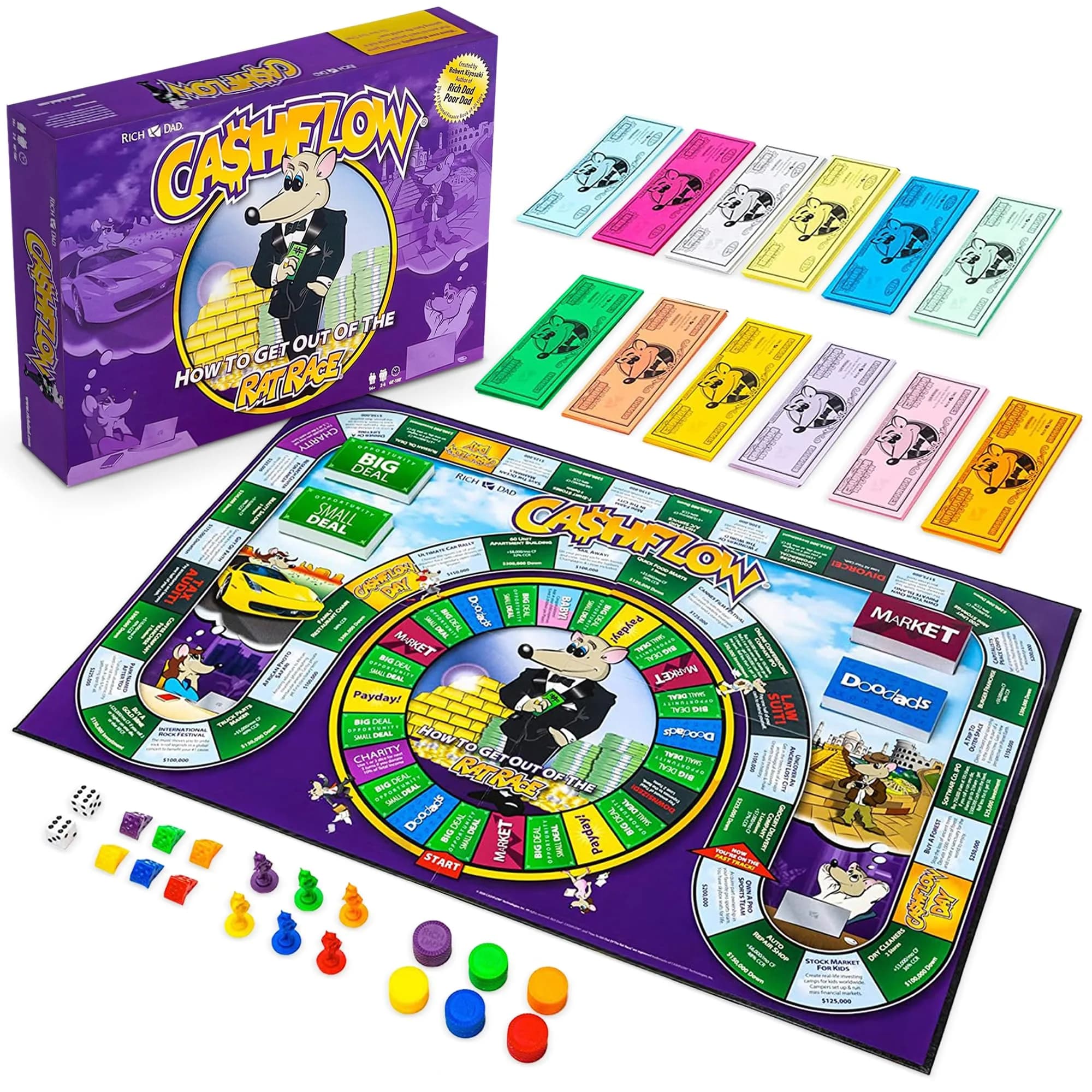 Rich Dad CASHFLOW Board Game, Educational Business & Finance Literacy Game for Ages 14+ (Purple, 11 x 15 inches) - main product image