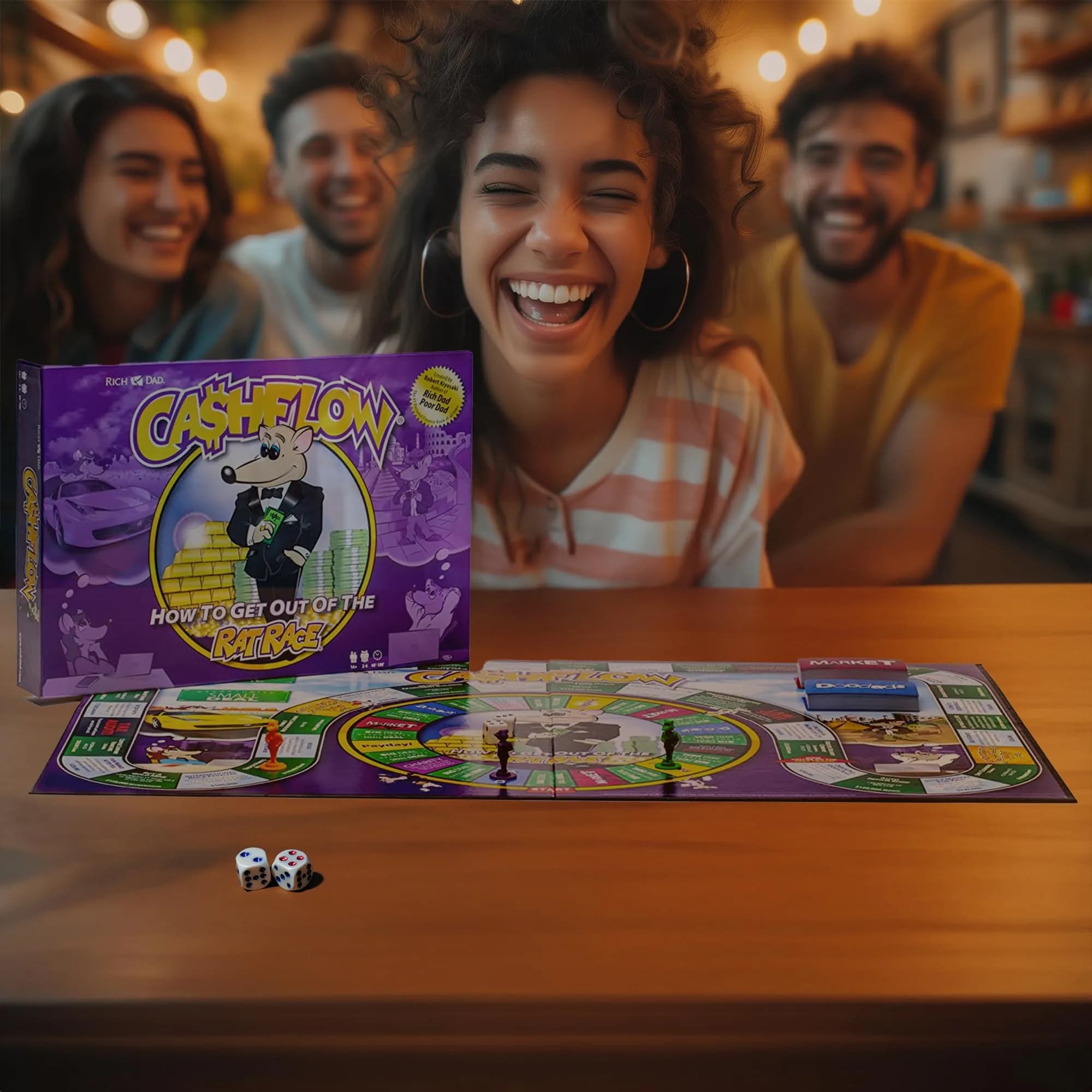 Rich Dad CASHFLOW Board Game, Educational Business & Finance Literacy Game for Ages 14+ (Purple, 11 x 15 inches) - view 5