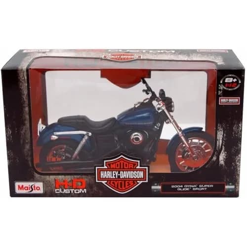 Maisto 2004 Harley Davidson Dyna Super Glide Sport Bike 1/12 Motorcycle Model Blue | Detailed Diecast Collectible thumbnail 6