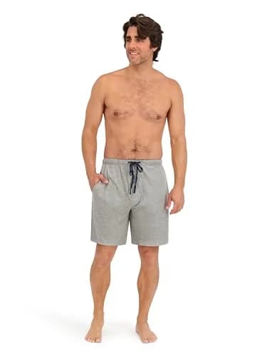 Hanes Jersey Lounge Shorts 5X Big | Drawstring Waistband, Active Grey Heather/Black thumbnail 7