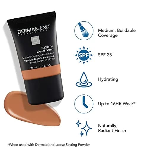 Dermablend Smooth Liquid Camo Foundation SPF 25 55W Copper | Hydrating, Medium to Full Coverage, 1 fl oz thumbnail 3