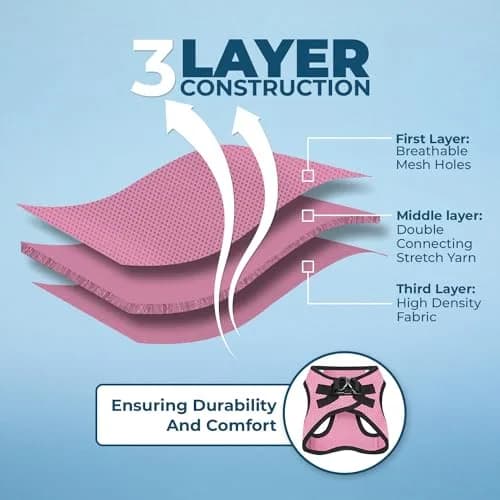 Best Pet Supplies Voyager Step-in Air Dog Vest Harness - Pink/Black, XS | Breathable, Reflective & Easy Fit thumbnail 4