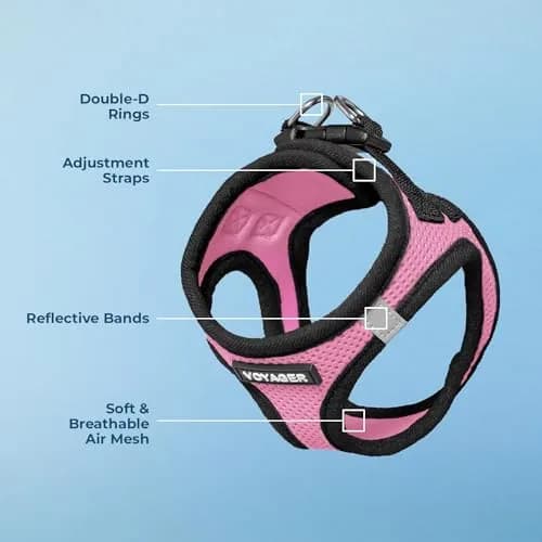 Best Pet Supplies Voyager Step-in Air Dog Vest Harness - Pink/Black, XS | Breathable, Reflective & Easy Fit thumbnail 3