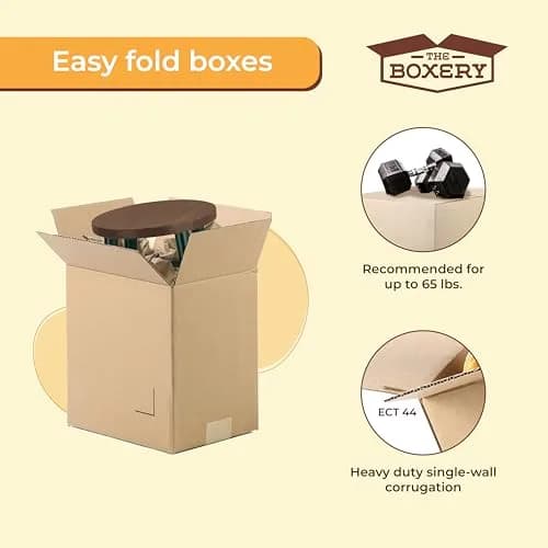 The Boxery Heavy Duty 16 x 12 x 10" Cardboard Boxes 25 Pack | Strong, Recyclable Shipping & Storage thumbnail 5