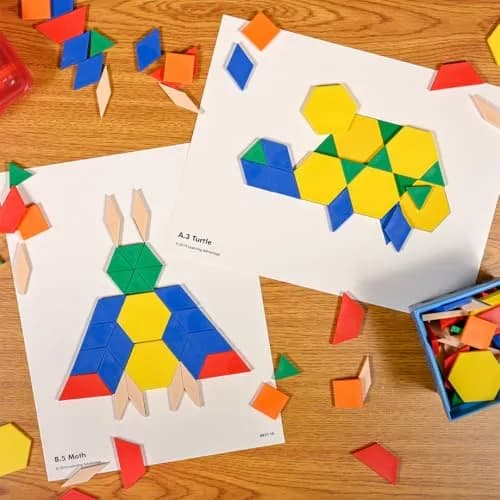 LEARNING ADVANTAGE Pattern Block Cards, Set of 20 | Shapes & Geometry for Kids thumbnail 5