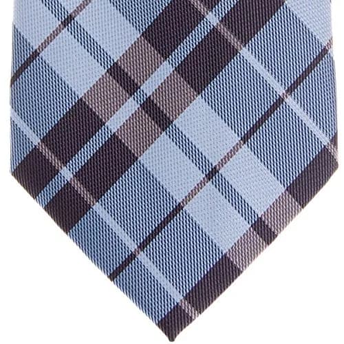 Retreez Preppy Plaid Check Woven Microfiber Men's Tie - Blue | 3.15" Formal & Casual thumbnail 2