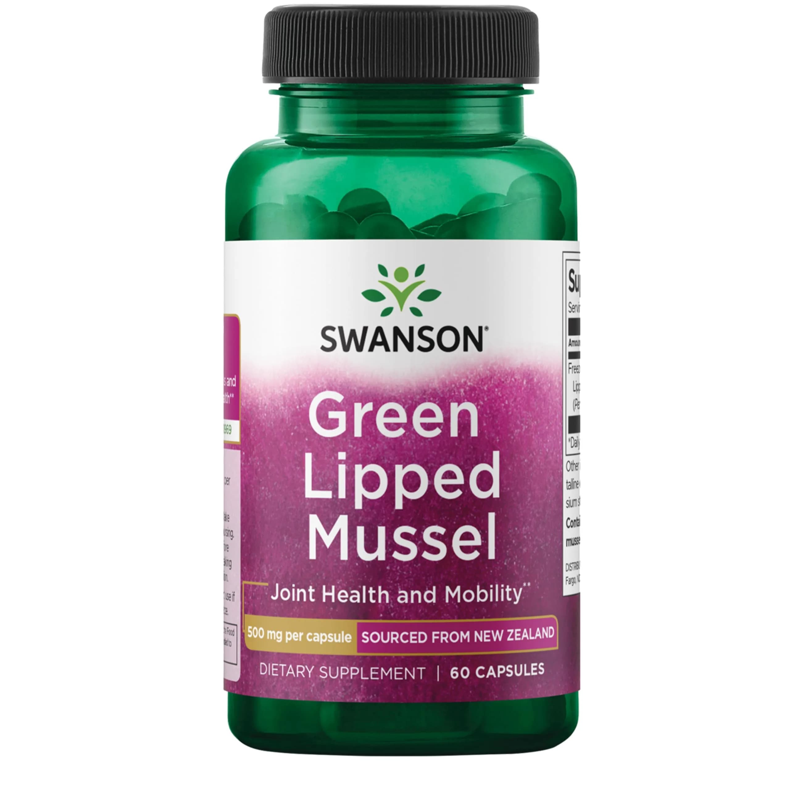 Swanson Freeze-Dried Green Lipped Mussel 500mg Capsules (60 Count) | Supports Joint Health & Mobility - main product image