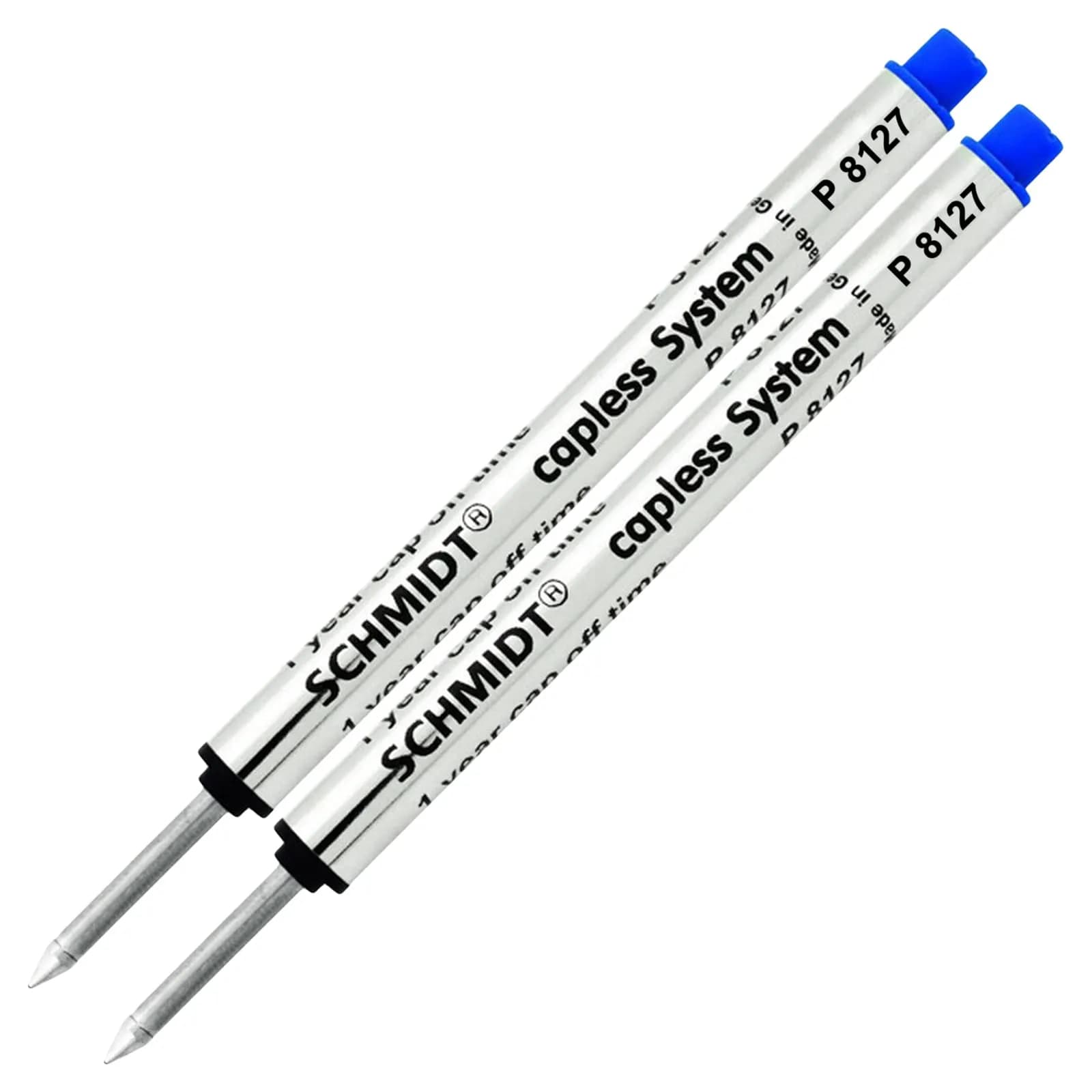 Schmidt P8127 Short Capless Rollerball Ink Refill Medium Tip Blue 2-Pack | Smooth Ink Flow - main product image