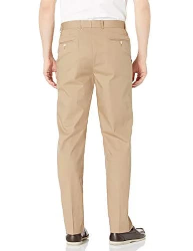 Palm Beach Men's Oxford Suit Separate Pant, Khaki Poplin, 32Wx32L | Classic Fit Suit Pant for Men thumbnail 2
