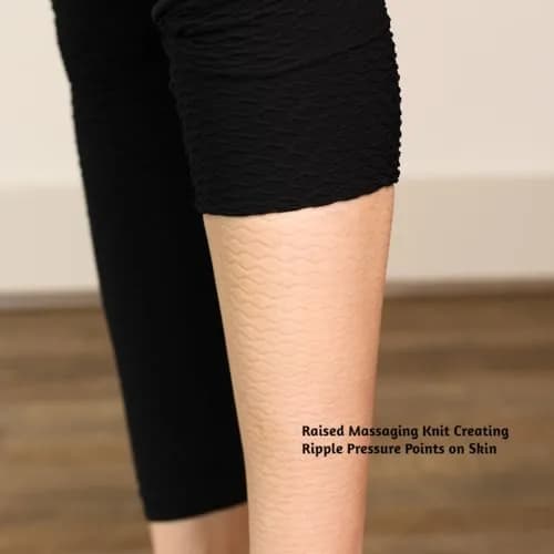 Bioflect® Capri Compression Leggings with Bioactive Fibers and Raised Massaging Knit for Support and Comfort - Black XL thumbnail 4