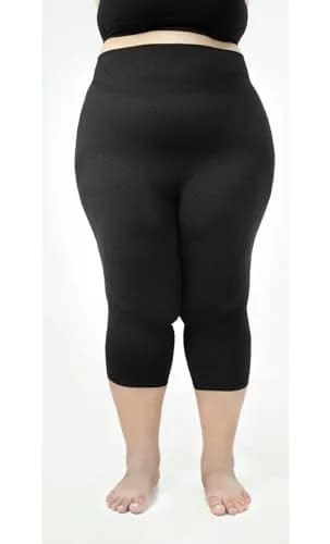 Bioflect® Capri Compression Leggings with Bioactive Fibers and Raised Massaging Knit for Support and Comfort - Black XL thumbnail 2