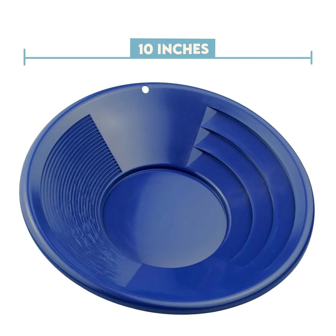 SE 10 Inch Blue Plastic Gold Panning Pan with Dual Riffles | Lightweight & Durable - view 5
