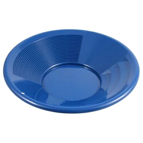SE 10 Inch Blue Plastic Gold Panning Pan with Dual Riffles | Lightweight & Durable thumbnail 1