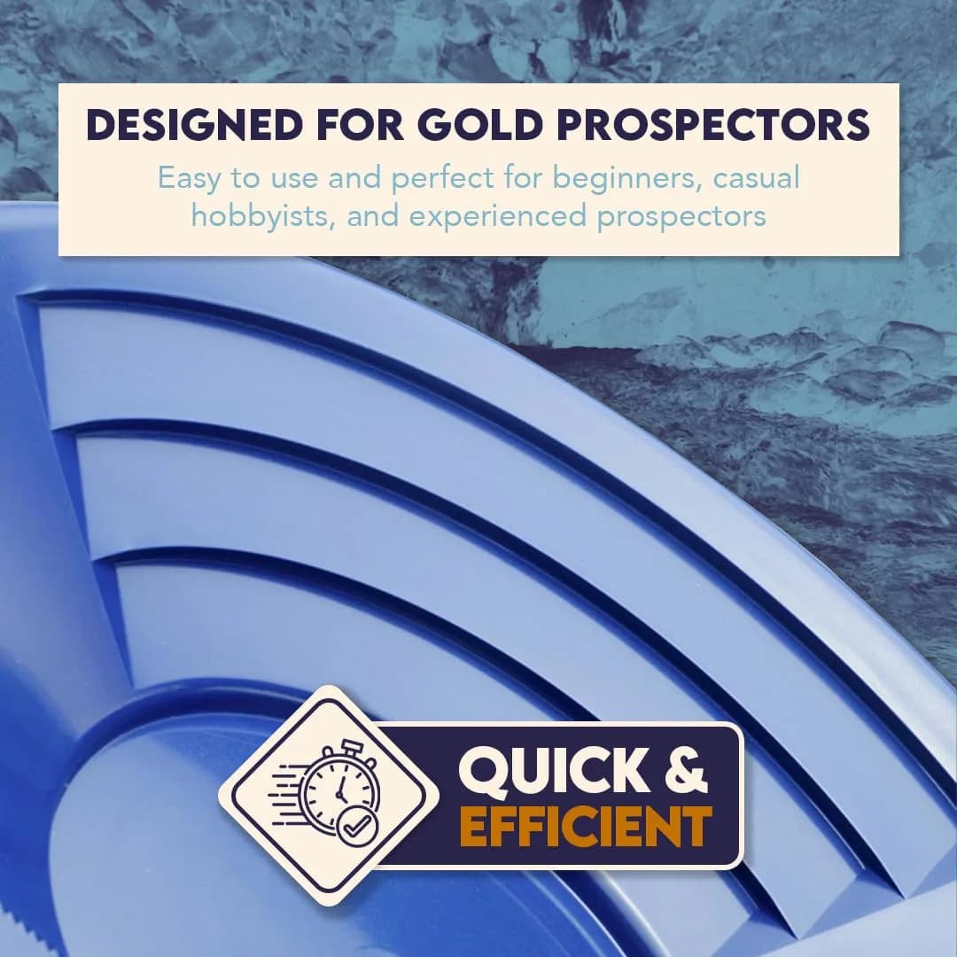 SE 10 Inch Blue Plastic Gold Panning Pan with Dual Riffles | Lightweight & Durable - view 8
