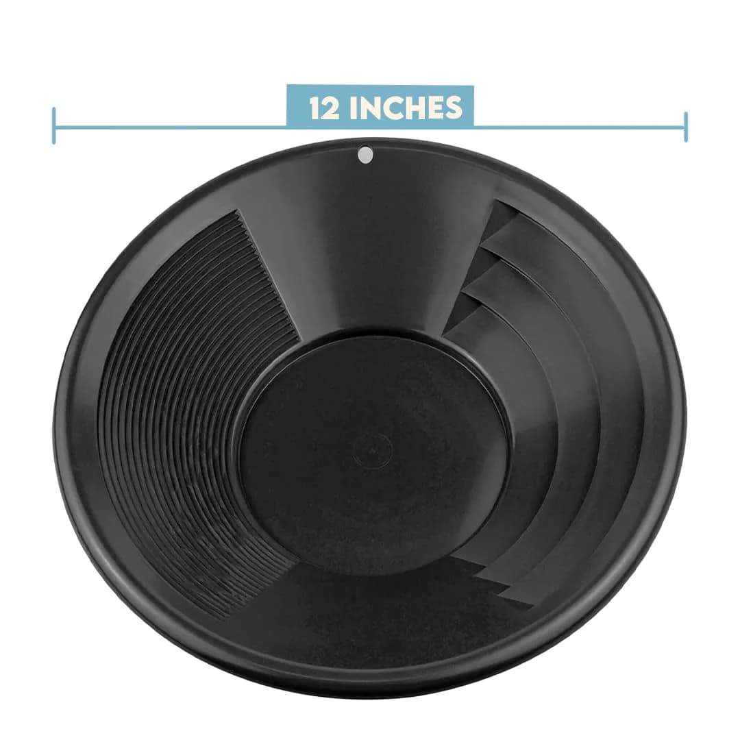 SE 12 Inch Black Plastic Gold Pan with Riffles for Prospecting - view 4