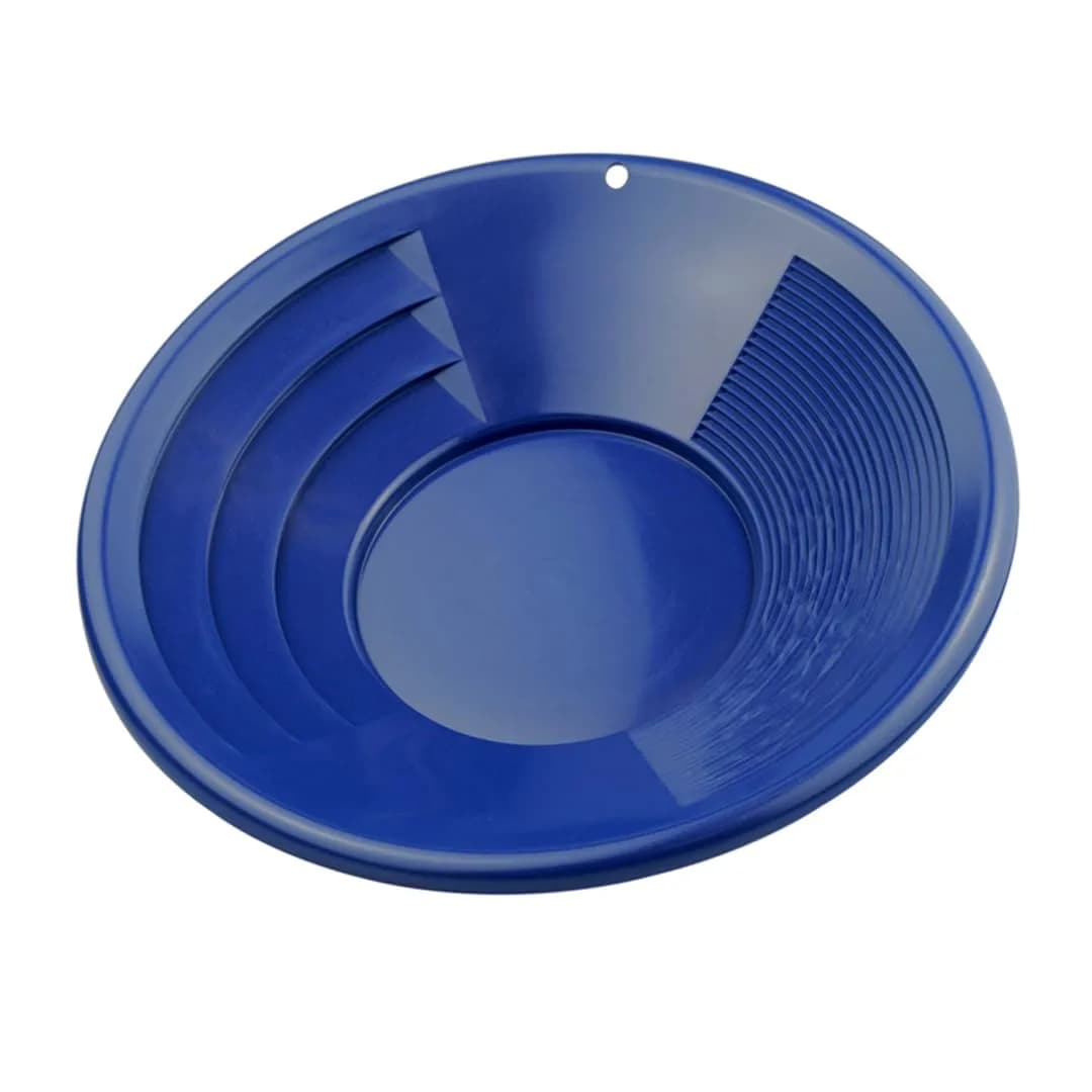SE 12 Inch Blue Plastic Gold Panning Pan with Dual Riffles | Lightweight Prospecting Tool - view 8