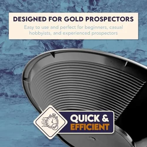 SE 14 Inch Black Plastic Gold Panning Pan with Dual Riffles | Lightweight & Durable thumbnail 6