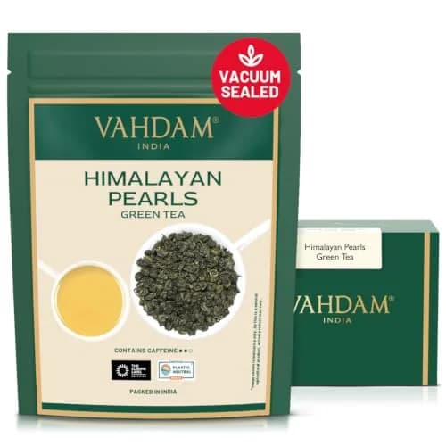 VAHDAM Himalayan Pearls Green Tea Loose Leaf 3.53oz | Premium Indian Green Tea, High Caffeine, Single Origin thumbnail 1