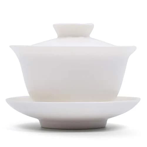 Mozentea Gaiwan Chinese Traditional Ceramic Gai Wan Cup for Gongfu Tea Brewing White | Elegant Tea Ceremony Accessory thumbnail 2