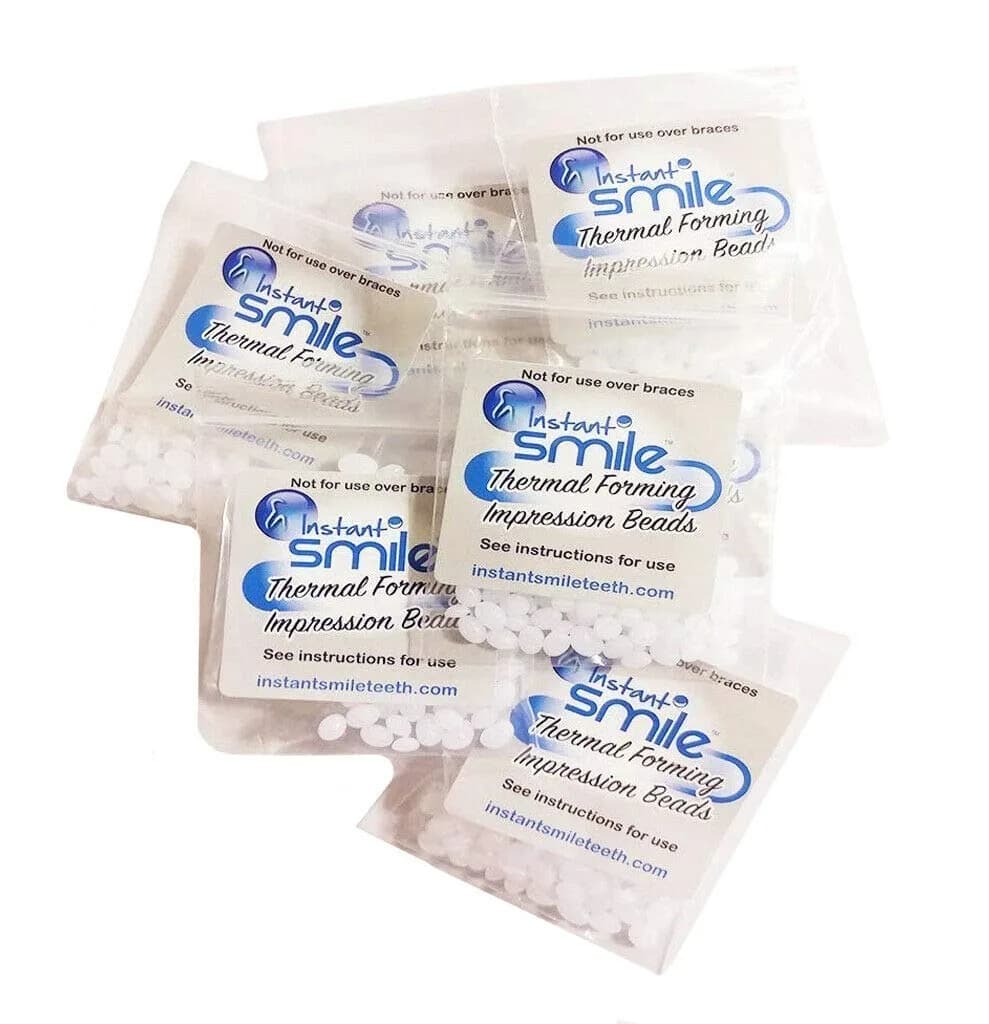 Instant Smile Billy Bob Replacement Thermal Adhesive Fitting Beads for Fake Teeth, 8 Count (0.23 kg) | FDA Approved Bonding Adhesive — White