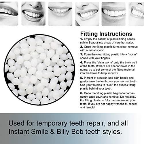 Instant Smile Billy Bob Replacement Thermal Adhesive Fitting Beads for Fake Teeth, 8 Count (0.23 kg) | FDA Approved Bonding Adhesive thumbnail 4