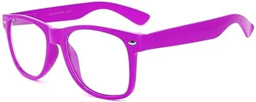 OWL Clear Lens Vintage Sunglasses 55mm UV400 Retro Purple Frame for Women & Men thumbnail 1