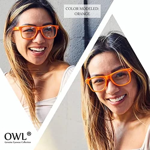 OWL Clear Lens Vintage Sunglasses 55mm UV400 Retro Purple Frame for Women & Men thumbnail 4