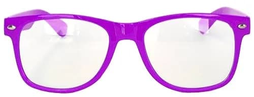 OWL Clear Lens Vintage Sunglasses 55mm UV400 Retro Purple Frame for Women & Men thumbnail 2