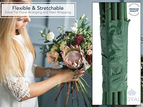 Royal Imports Green Floral Tape Waterproof 0.5" Wide x 60 Yards | Durable Waterproof Floral Tape for Water Arrangements thumbnail 3