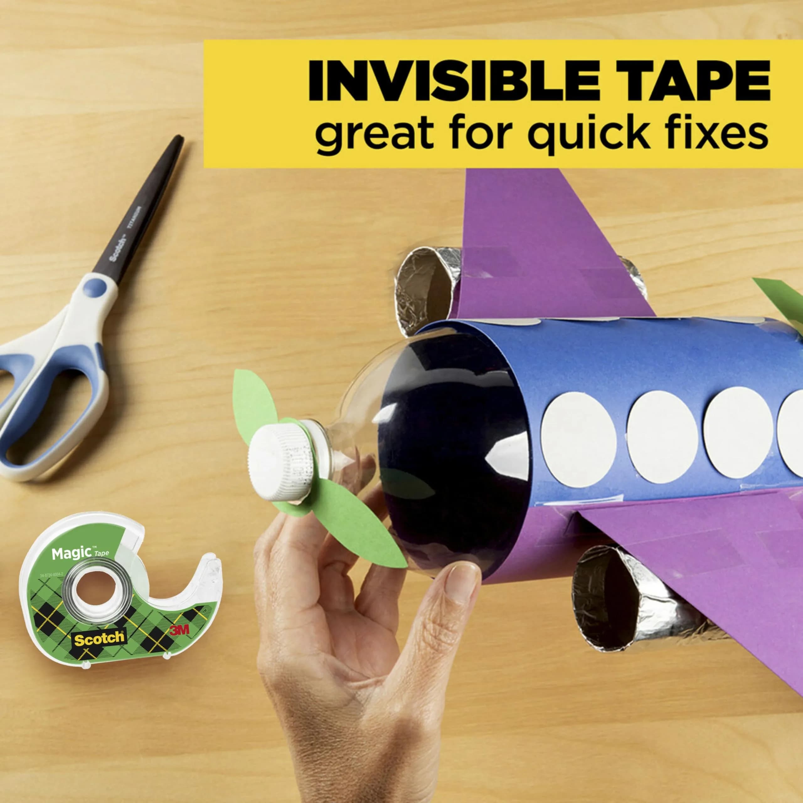 Scotch Magic Tape Value Pack with Dispensers, 12 Rolls (3/4 in x 350 in each) | Invisible Matte Finish Adhesive Tape - view 6