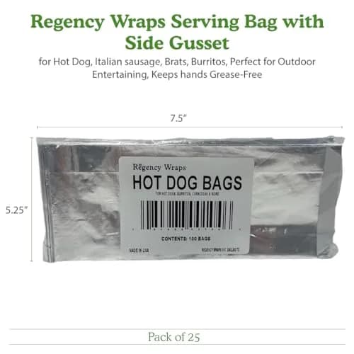 Regency Wraps Grease Resistant Snack Bags, Foil Lined Burger Bags, 25 Count | Insulated for Hot & Cold Food thumbnail 7