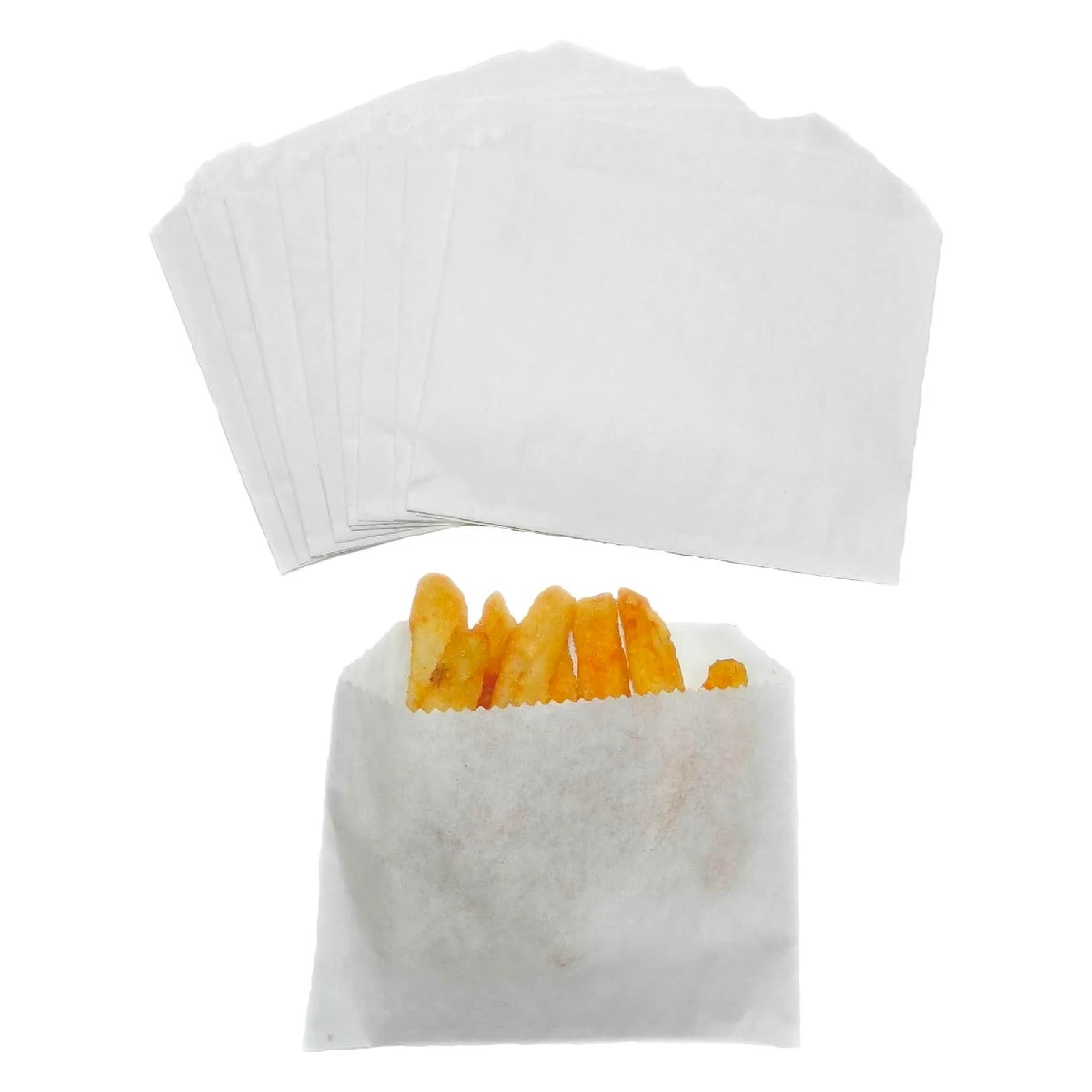 Regency Wraps Grease Resistant French Fry Bags 4.5 x 3.5 Inch Pack of 50 | Keep Hands Clean at Parties - main product image