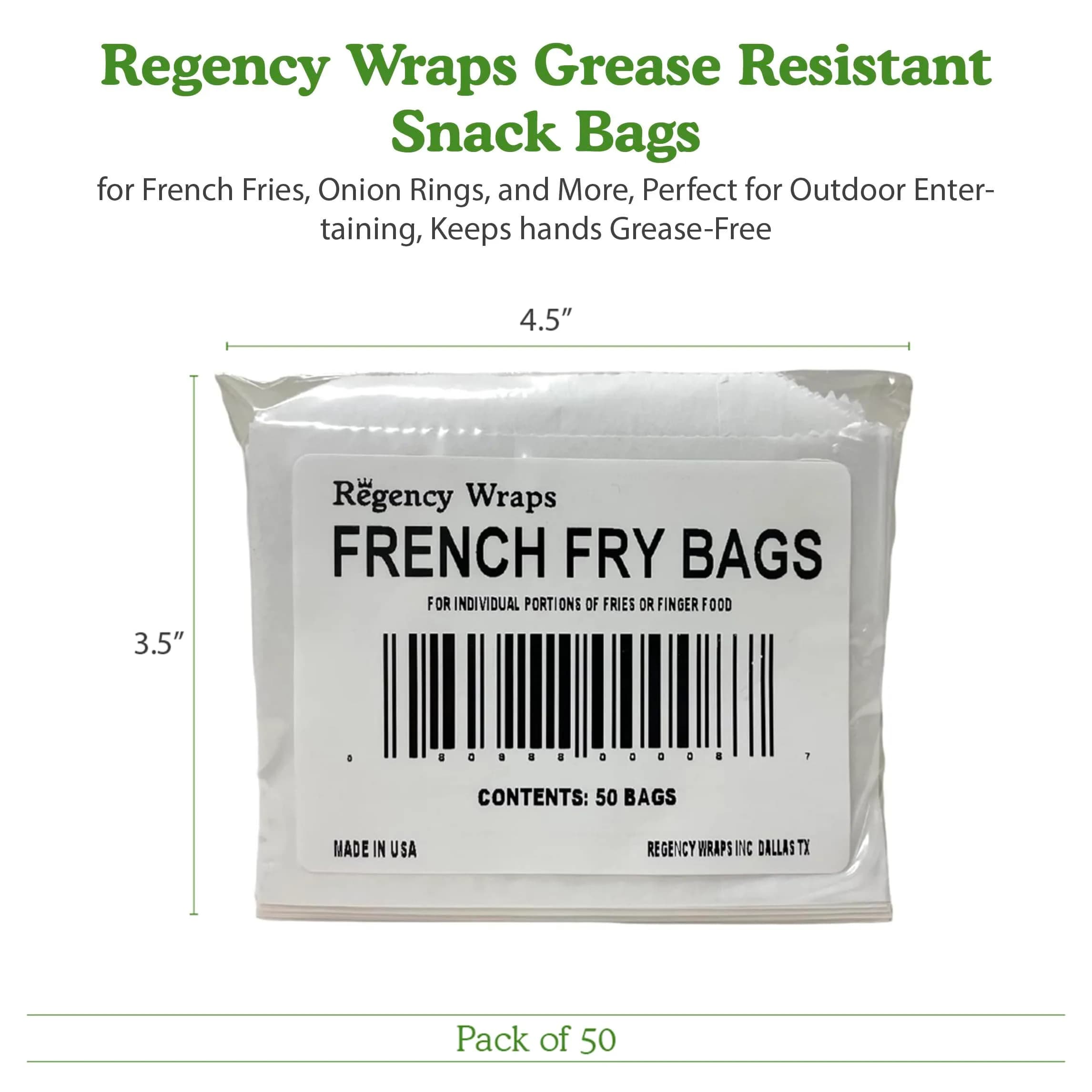 Regency Wraps Grease Resistant French Fry Bags 4.5 x 3.5 Inch Pack of 50 | Keep Hands Clean at Parties - view 7