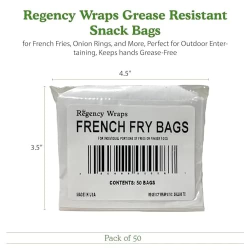 Regency Wraps Grease Resistant French Fry Bags 4.5 x 3.5 Inch Pack of 50 | Keep Hands Clean at Parties thumbnail 7