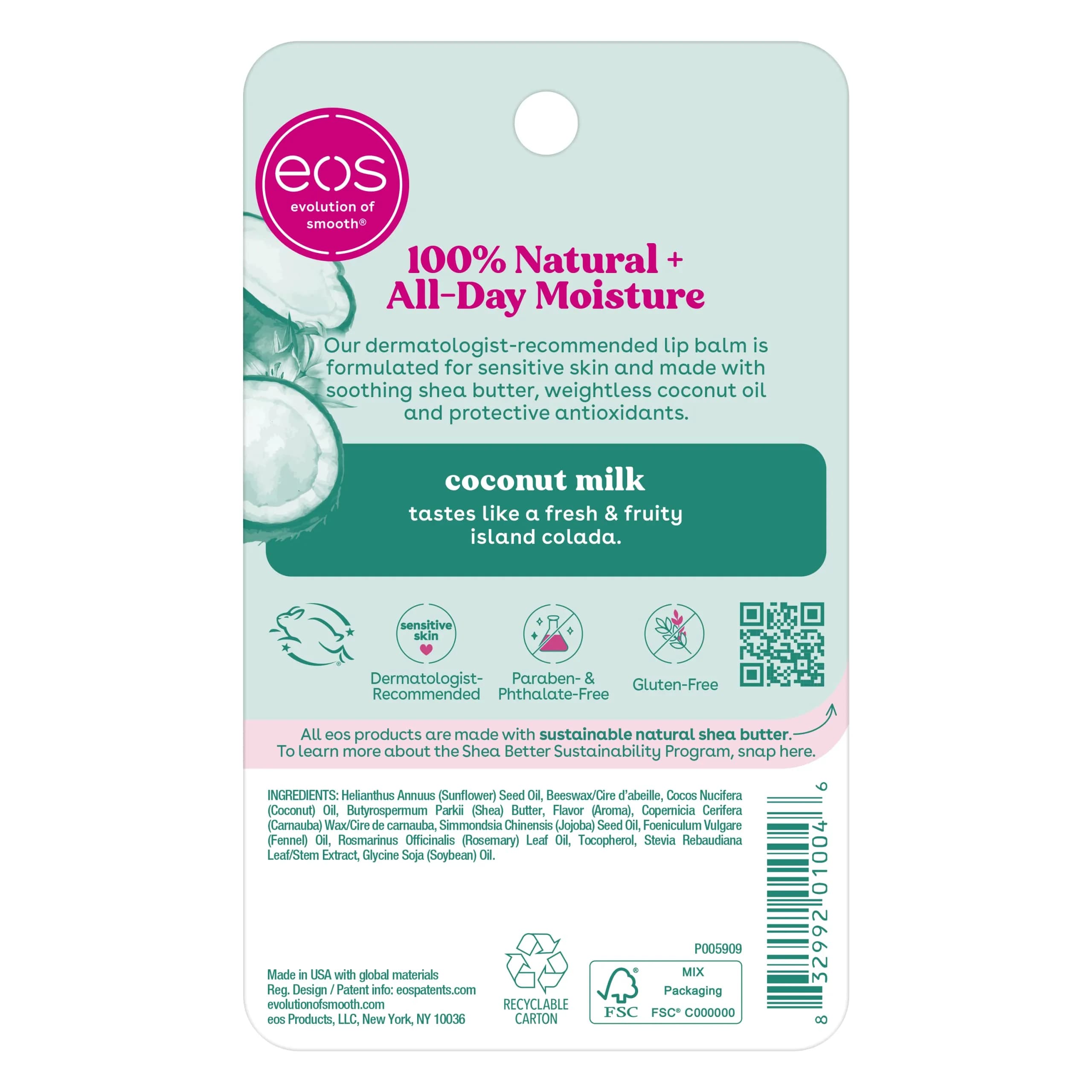 eos Coconut Milk Natural Lip Balm 7g (0.25 oz) | Dermatologist Recommended for Sensitive Skin - view 7