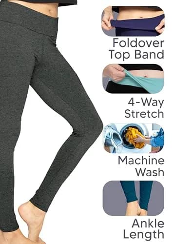 STRETCH IS COMFORT Women's Cotton Full Length Leggings Black | Breathable, Flexible & All-Day Comfort thumbnail 5