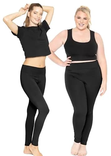 STRETCH IS COMFORT Women's Cotton Full Length Leggings Black | Breathable, Flexible & All-Day Comfort thumbnail 2