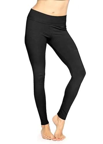 STRETCH IS COMFORT Women's Cotton Full Length Leggings Black X-Large | Breathable, Flexible & Comfortable Fit thumbnail 1